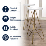 Trinity 30" Modern Industiral Iron Tripod Backless Bar Stool