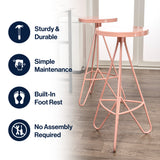 Trinity 30" Modern Industiral Iron Tripod Backless Bar Stool