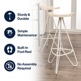 Trinity 30" Modern Industiral Iron Tripod Backless Bar Stool