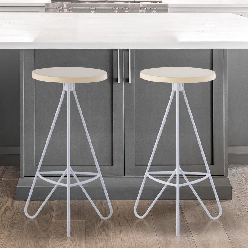 Trinity 30" Modern Industiral Iron Tripod Backless Bar Stool