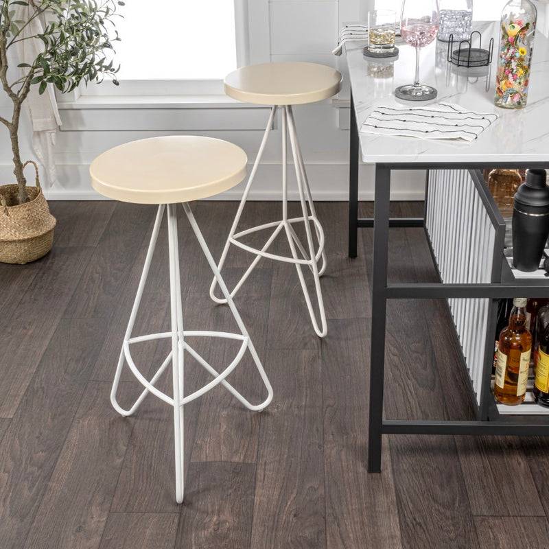 Trinity 30" Modern Industiral Iron Tripod Backless Bar Stool