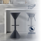 Chronos 29.75" Modern Industrial Iron Hourglass Backless Bar Stool with Foot Rest - JONATHAN Y