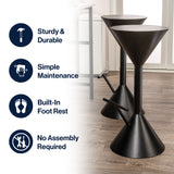 Chronos 29.75" Modern Industrial Iron Hourglass Backless Bar Stool with Foot Rest