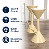Chronos 29.75" Modern Industrial Iron Hourglass Backless Bar Stool with Foot Rest
