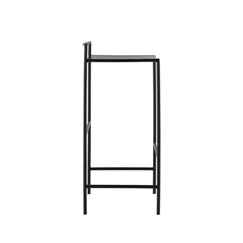 Svelte 30" Coastal Contemporary Iron Saddle-Seat Low-Back Bar Stool with Foot Rest - JONATHAN Y