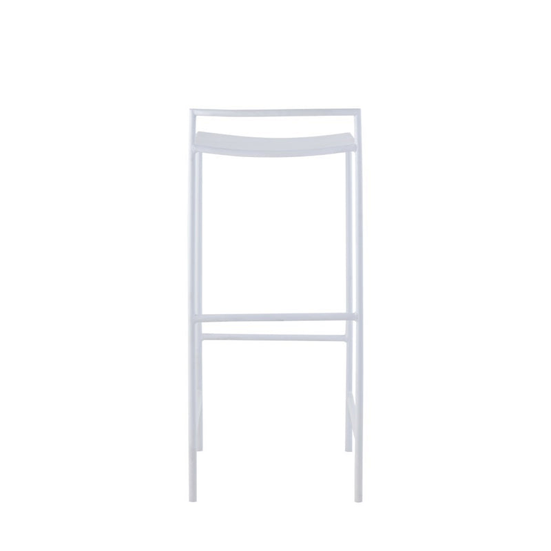 Svelte 30" Coastal Contemporary Iron Saddle-Seat Low-Back Bar Stool with Foot Rest - JONATHAN Y