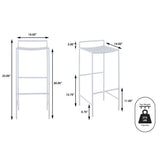 Svelte 30" Coastal Contemporary Iron Saddle-Seat Low-Back Bar Stool with Foot Rest - JONATHAN Y