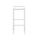 Svelte 30" Coastal Contemporary Iron Saddle-Seat Low-Back Bar Stool with Foot Rest - JONATHAN Y