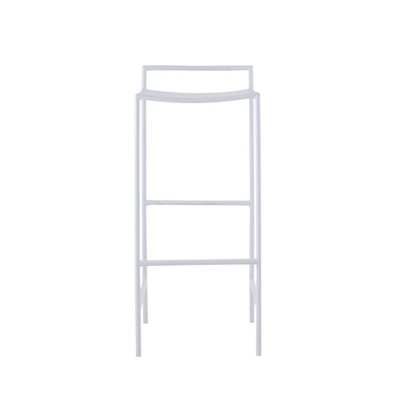 Svelte 30" Coastal Contemporary Iron Saddle-Seat Low-Back Bar Stool with Foot Rest - JONATHAN Y