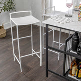 Svelte 30" Coastal Contemporary Iron Saddle-Seat Low-Back Bar Stool with Foot Rest - JONATHAN Y