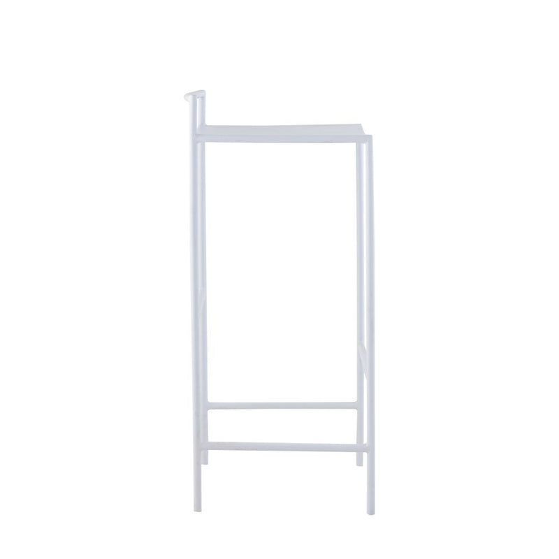 Svelte 30" Coastal Contemporary Iron Saddle-Seat Low-Back Bar Stool with Foot Rest - JONATHAN Y