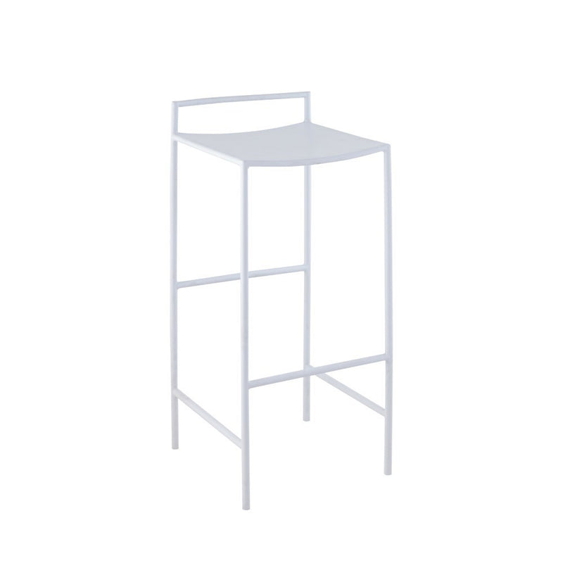 Svelte 30" Coastal Contemporary Iron Saddle-Seat Low-Back Bar Stool with Foot Rest - JONATHAN Y