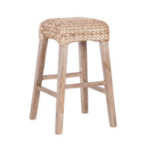 Maui Rustic Bohemian Hyacinth/Wood Backless Counter Stool