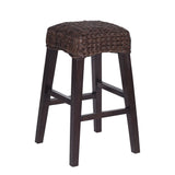 Maui Rustic Bohemian Hyacinth/Wood Backless Counter Stool