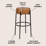 Paola Modern  Metal/Bouclé Cushioned Counter & Bar Stool - JONATHAN Y