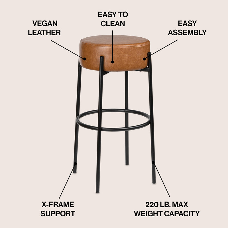 Paola Modern  Metal/Bouclé Cushioned Counter & Bar Stool - JONATHAN Y