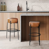Paola Modern  Metal/Bouclé Cushioned Counter & Bar Stool