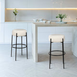 Paola Modern  Metal/Bouclé Cushioned Counter & Bar Stool - JONATHAN Y
