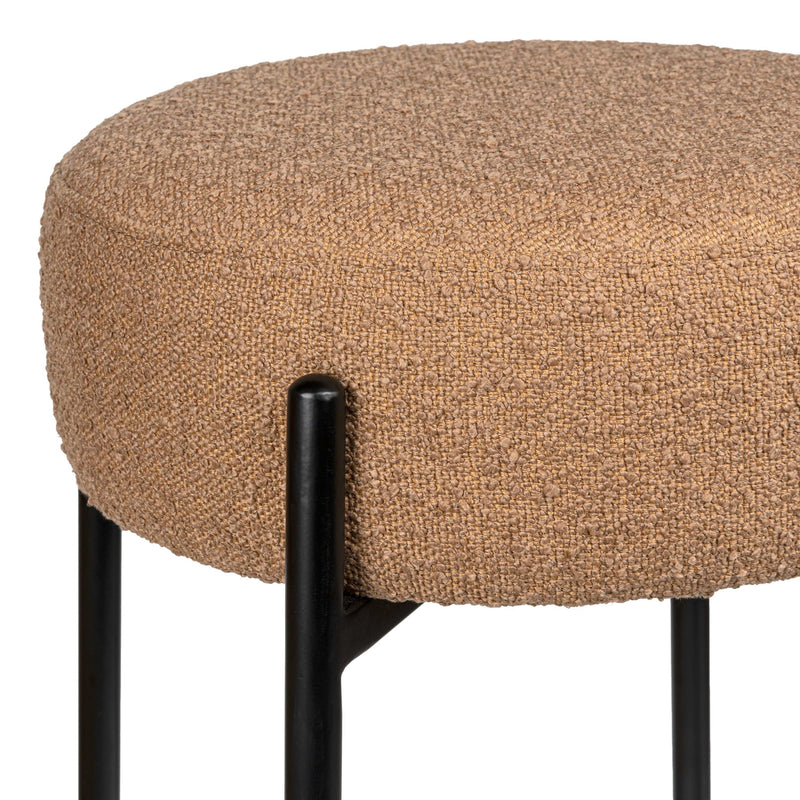 Paola Modern  Metal/Bouclé Cushioned Counter & Bar Stool