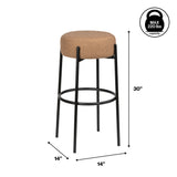 Paola Modern  Metal/Bouclé Cushioned Counter & Bar Stool