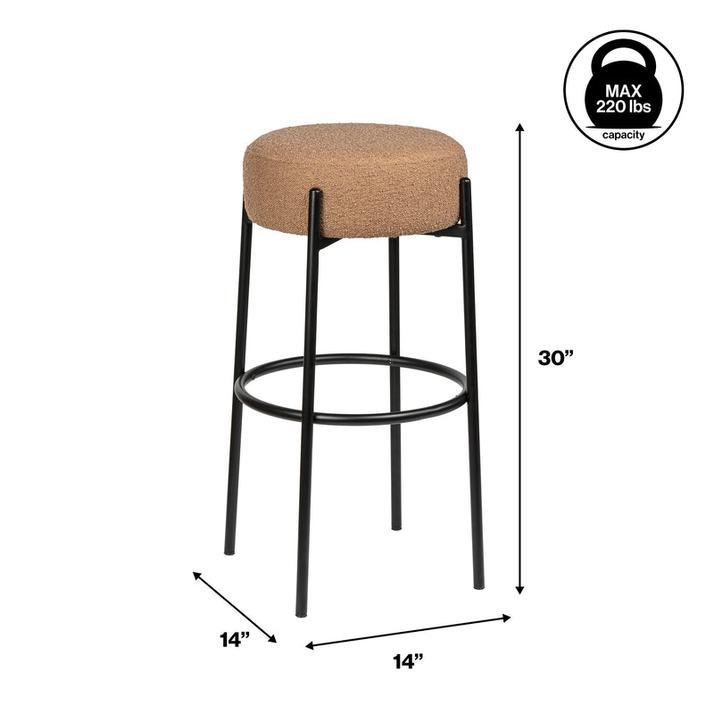 Paola Modern  Metal/Bouclé Cushioned Counter & Bar Stool