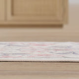 Primrose Art Nouveau Floral Border Machine-washable Area Rug