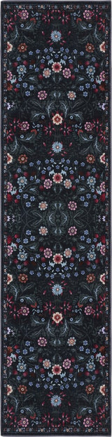 Primrose Art Nouveau Floral Border Machine-washable Area Rug