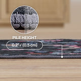 Primrose Art Nouveau Floral Border Machine-washable Area Rug