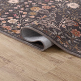 Primrose Art Nouveau Floral Border Machine-washable Area Rug
