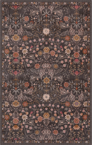 Primrose Art Nouveau Floral Border Machine-washable Area Rug