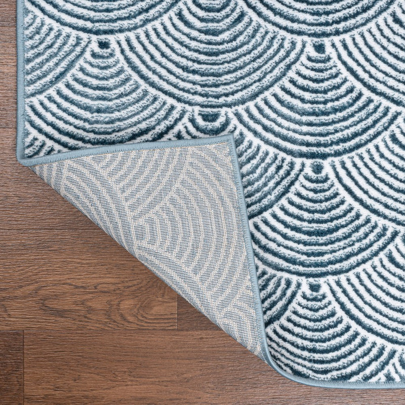 Porter Geometric Art Deco Fan Pattern High-low Area Rug