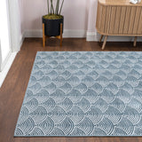 Porter Geometric Art Deco Fan Pattern High-low Area Rug