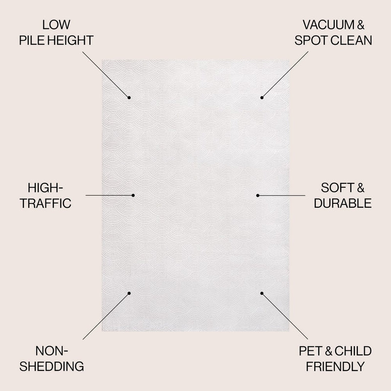 Porter Geometric Art Deco Fan Pattern High-low Area Rug
