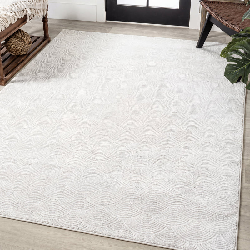 Porter Geometric Art Deco Fan Pattern High-low Area Rug