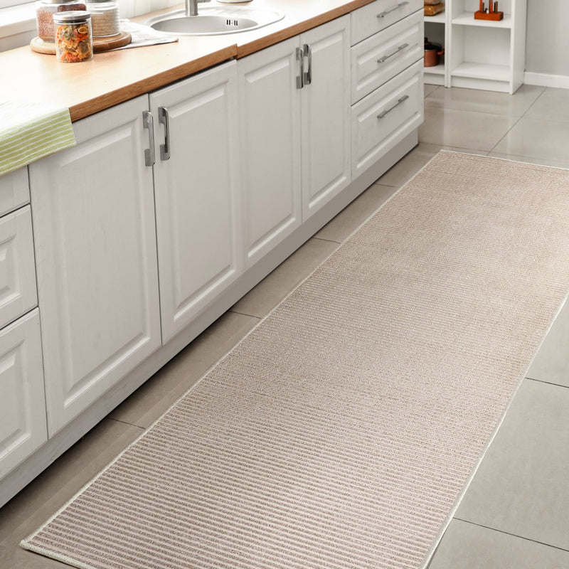 Cole Modern Minimalist Pinstripe High-low Area Rug