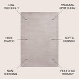 Cole Modern Minimalist Pinstripe High-low Area Rug