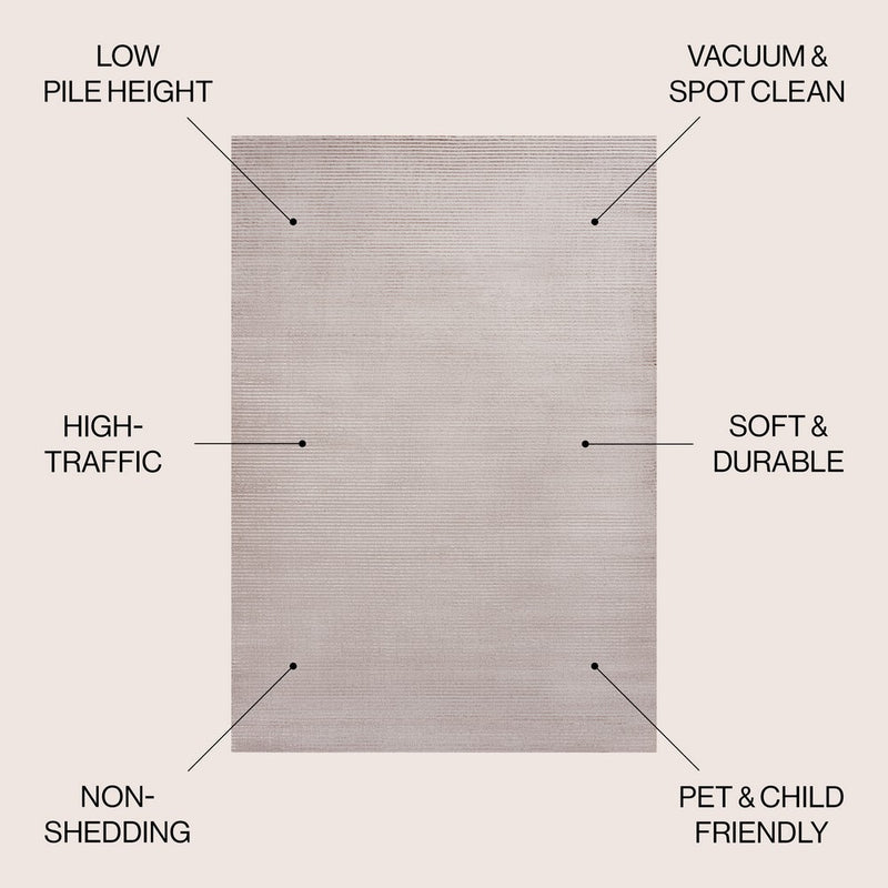 Cole Modern Minimalist Pinstripe High-low Area Rug