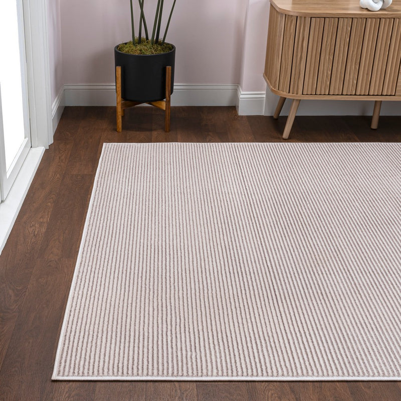 Cole Modern Minimalist Pinstripe High-low Area Rug