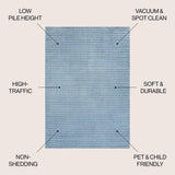 Cole Modern Minimalist Pinstripe High-low Area Rug