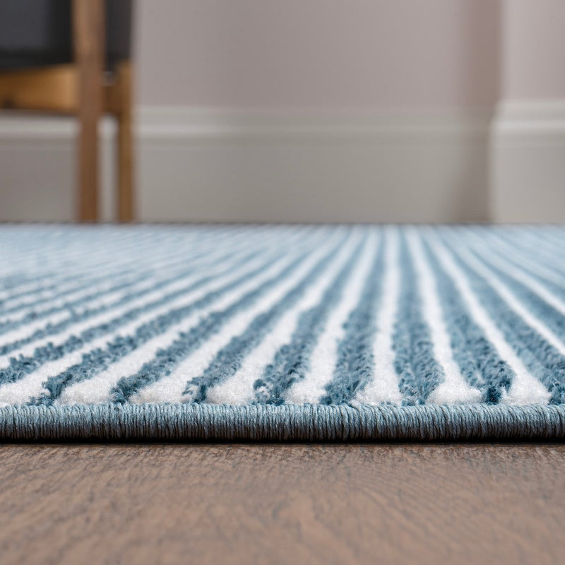 Cole Modern Minimalist Pinstripe High-low Area Rug