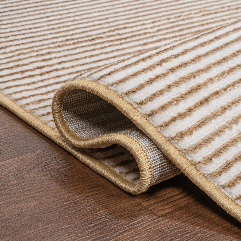 Cole Modern Minimalist Pinstripe High-low Area Rug