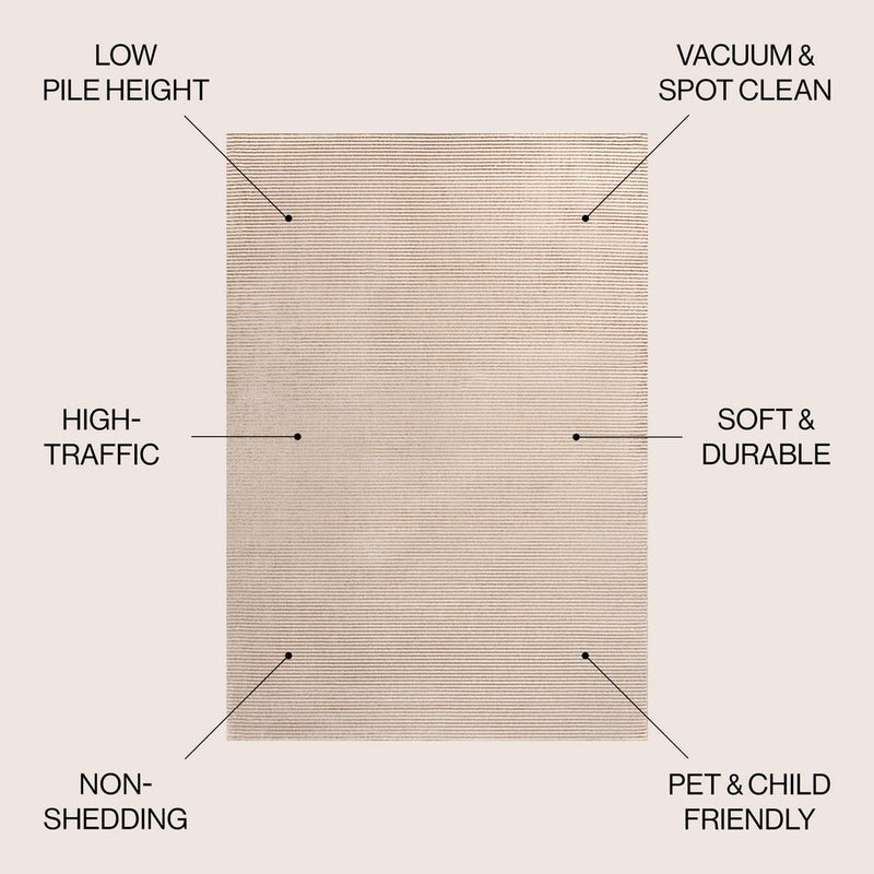 Cole Modern Minimalist Pinstripe High-low Area Rug