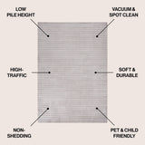 Cole Modern Minimalist Pinstripe High-low Area Rug