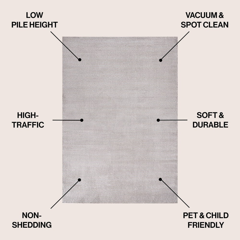 Cole Modern Minimalist Pinstripe High-low Area Rug