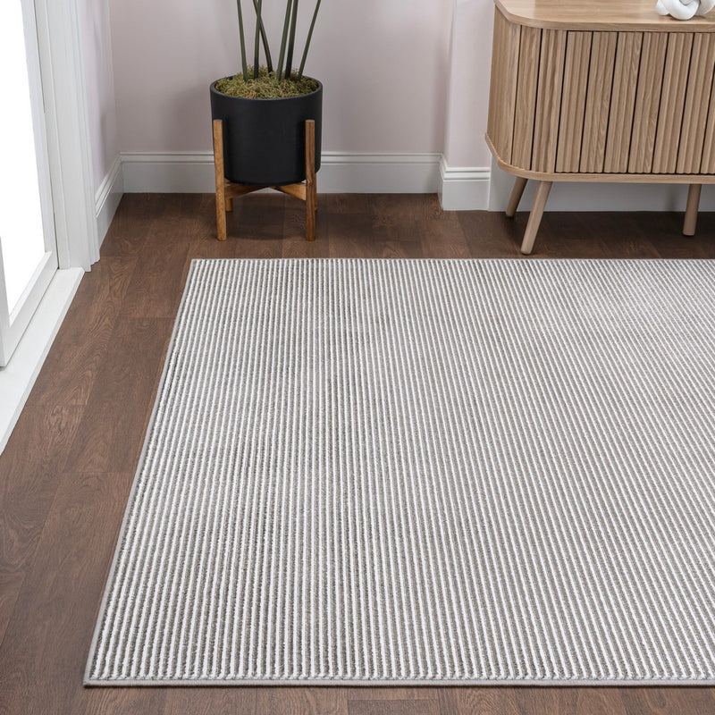 Cole Modern Minimalist Pinstripe High-low Area Rug