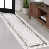 Athens Classic Border Marble Pattern High-low Area Rug