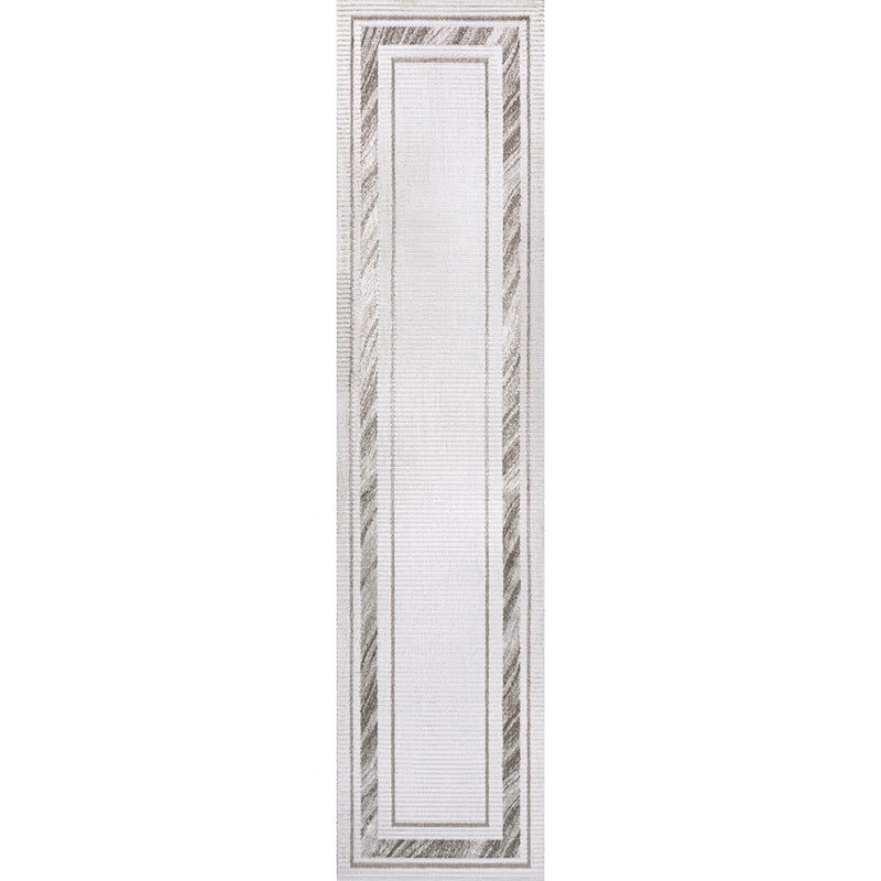 Athens Classic Border Marble Pattern High-low Area Rug