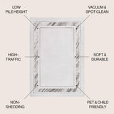 Athens Classic Border Marble Pattern High-low Area Rug
