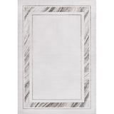 Athens Classic Border Marble Pattern High-low Area Rug