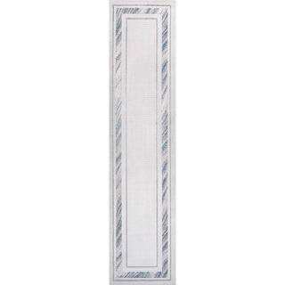 Athens Classic Border Marble Pattern High-low Area Rug
